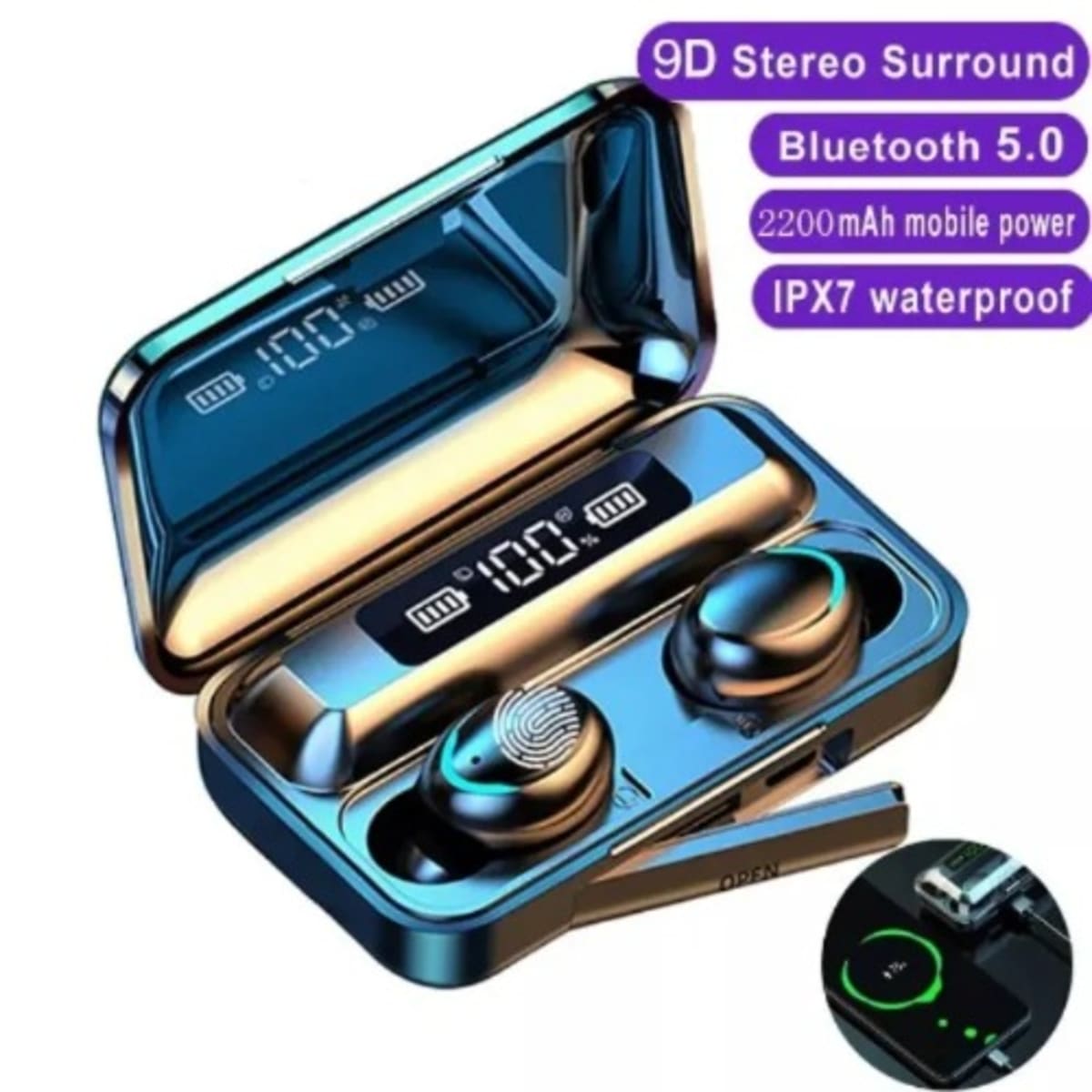 Bluetooth earphones discount with power bank