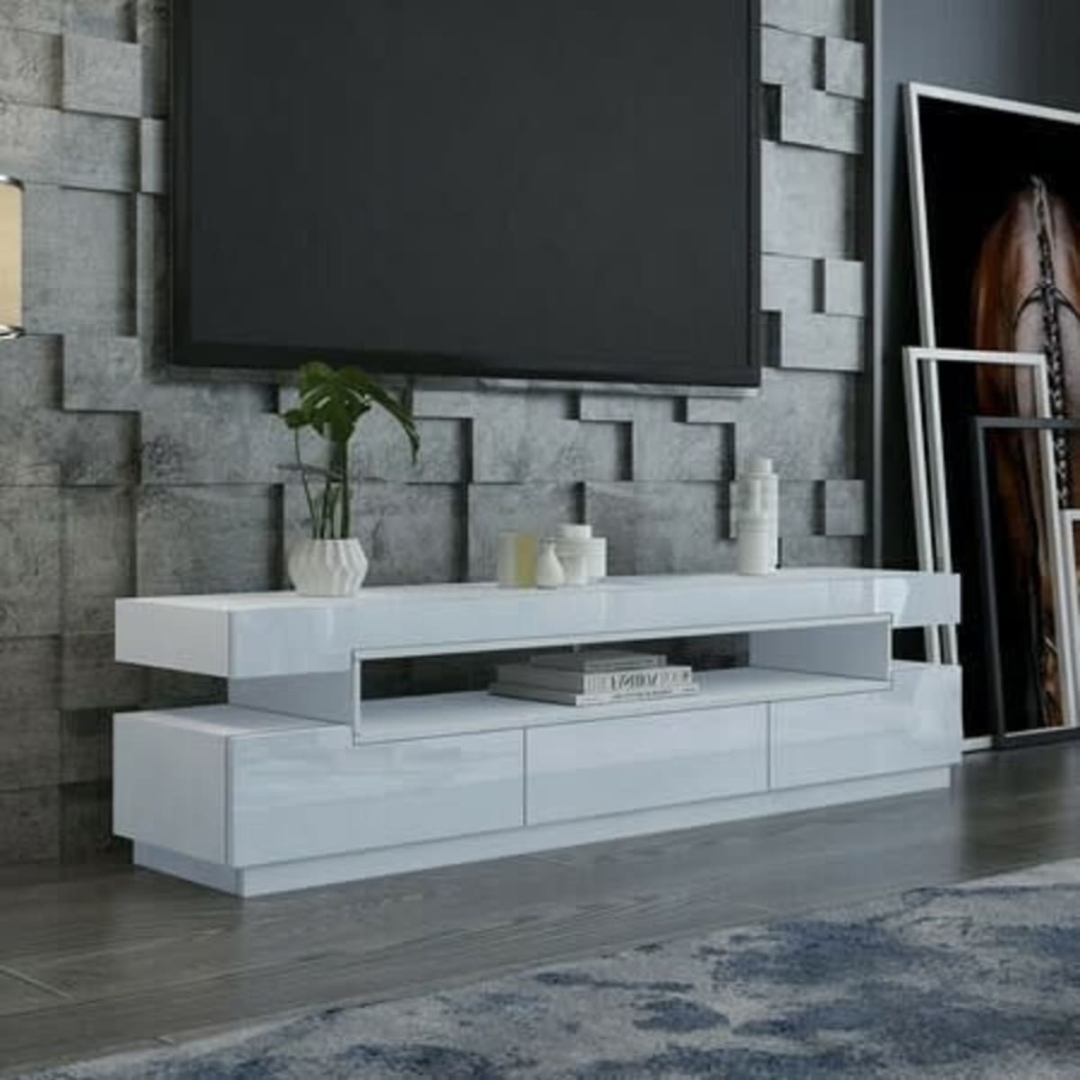 Modern white gloss tv new arrivals stand