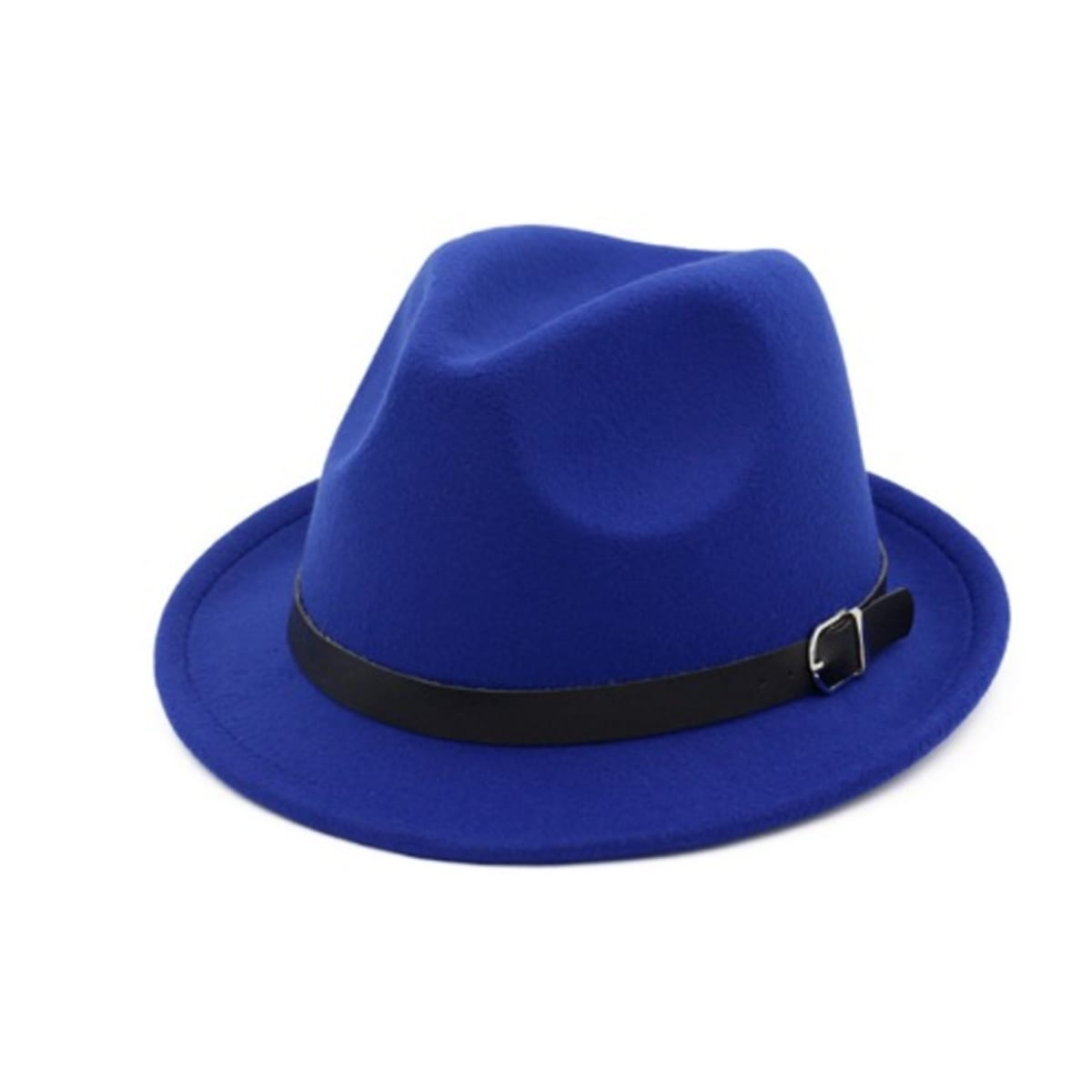 Blue fedora hat top
