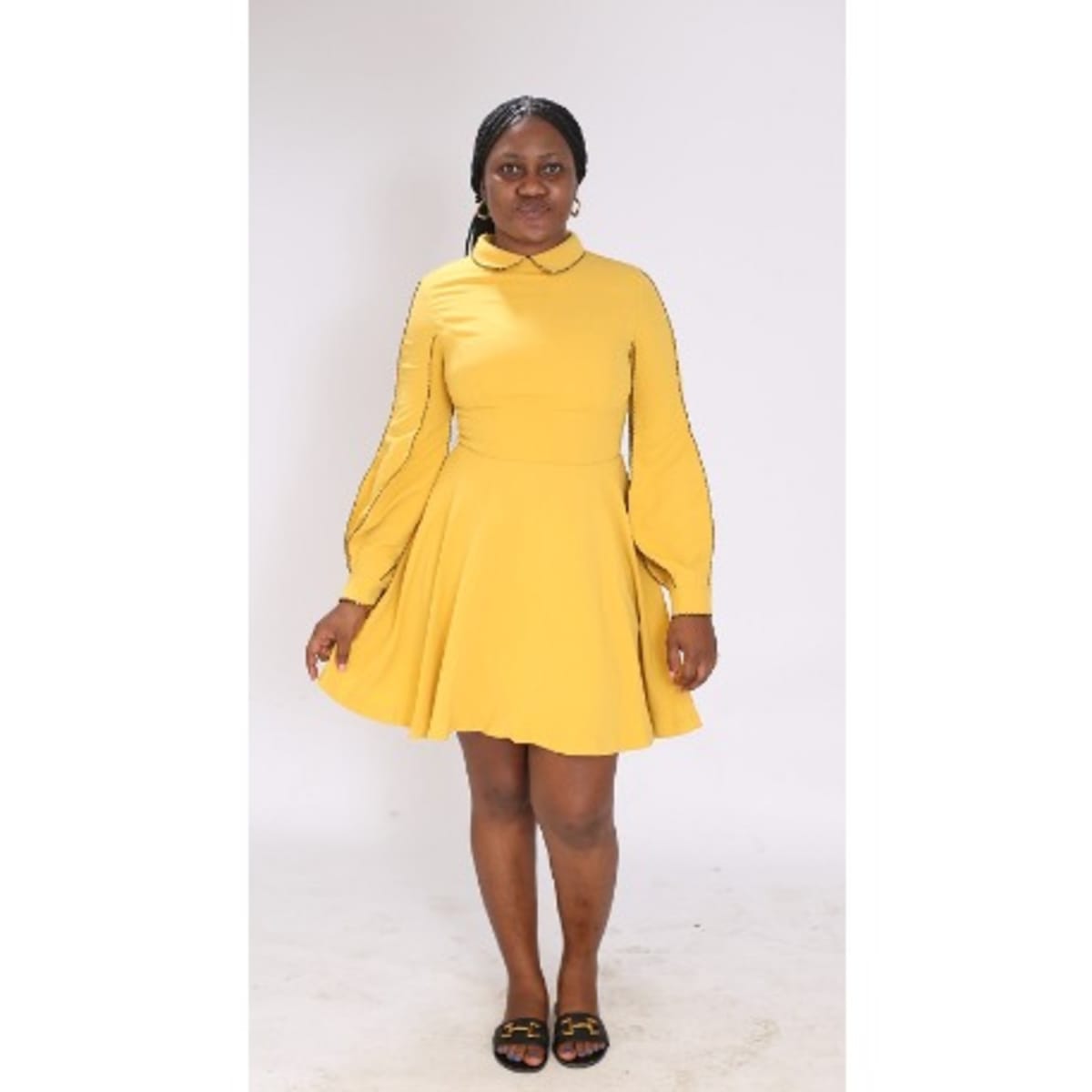 Mustard skater hot sale dress