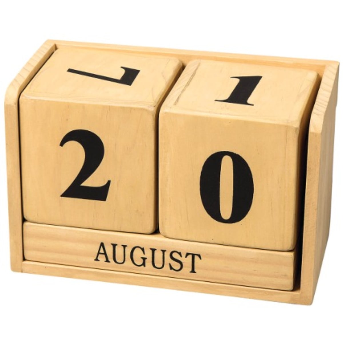 Wooden shop calendar blocks