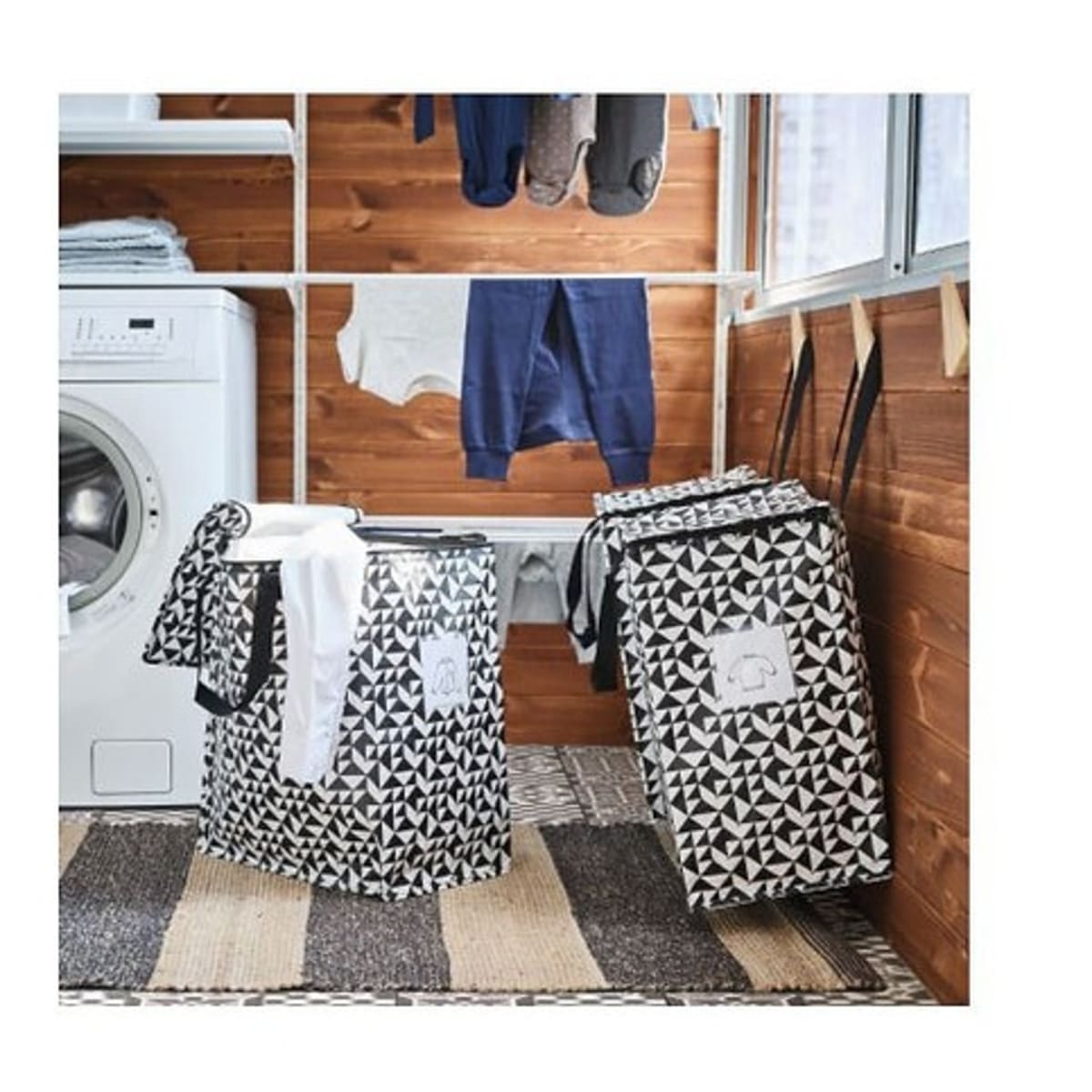 Ikea Knalla Bag 40x25x47 cm 47L Black White Konga Online