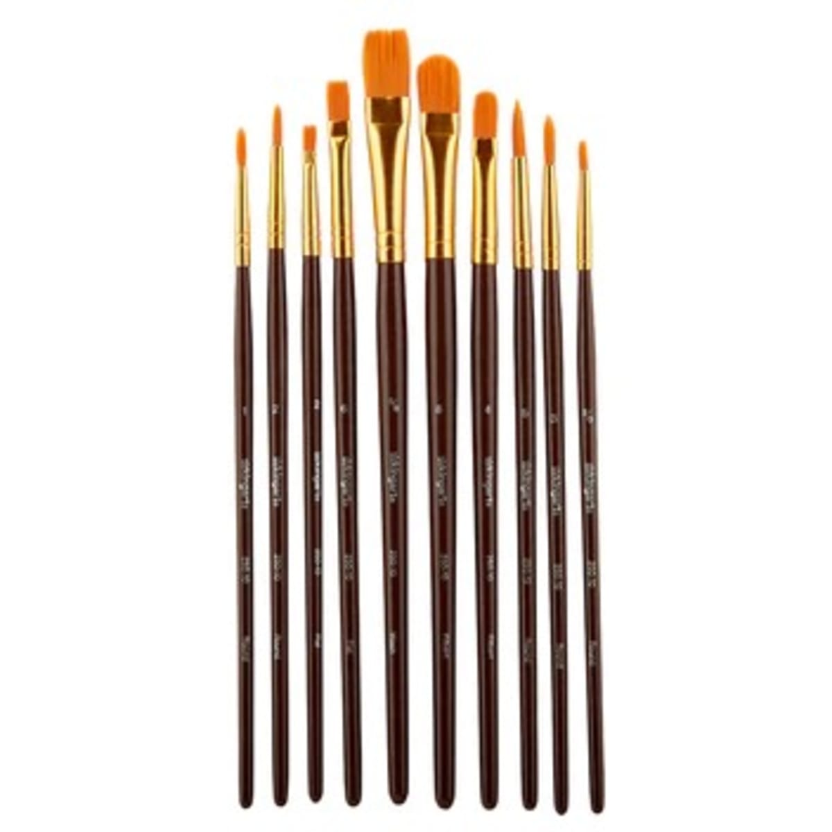 Kingart Value Pack All-purpose Art Craft & Hobby Paint Brushes - Set Of 10