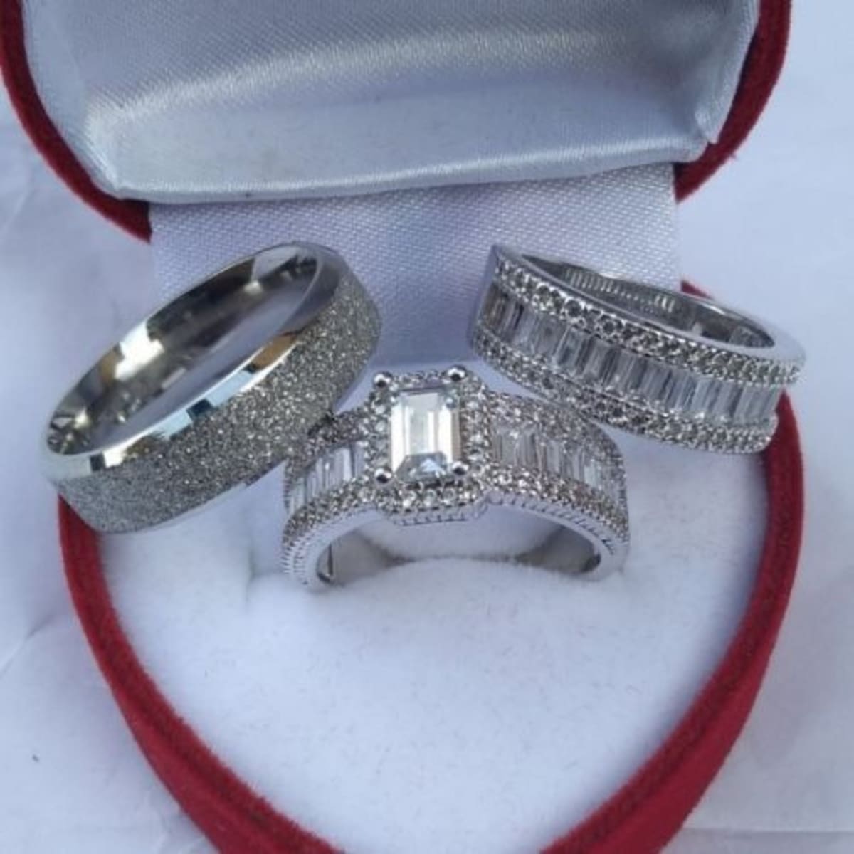 Affordable wedding ring sets for him and her outlet