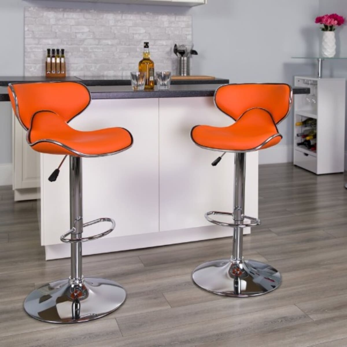 Orange best sale kitchen stool
