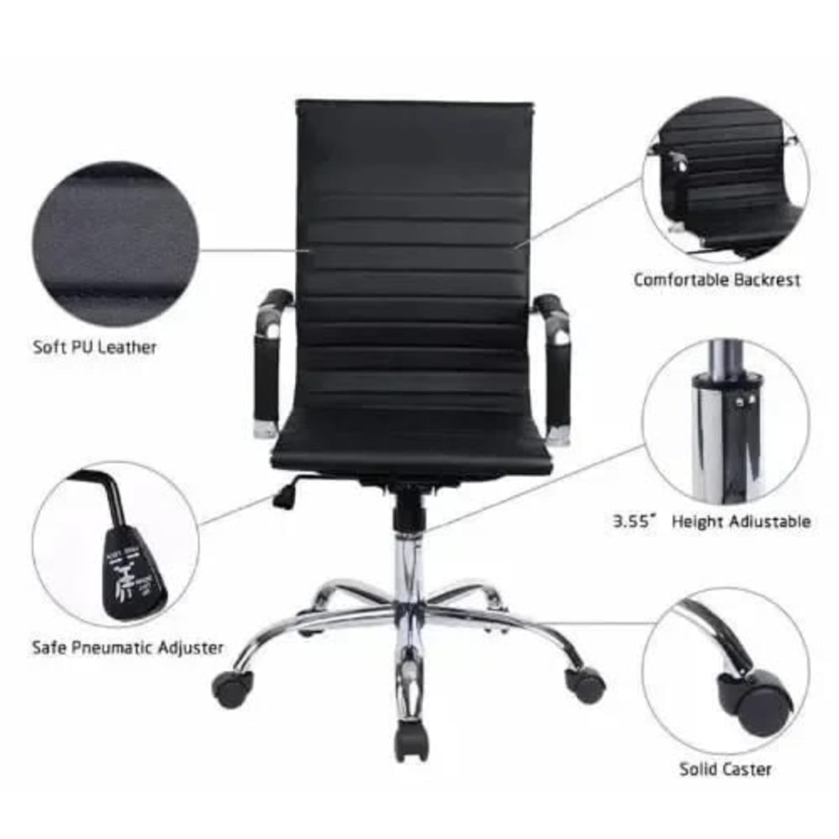 Barney leather hotsell faced manager chair