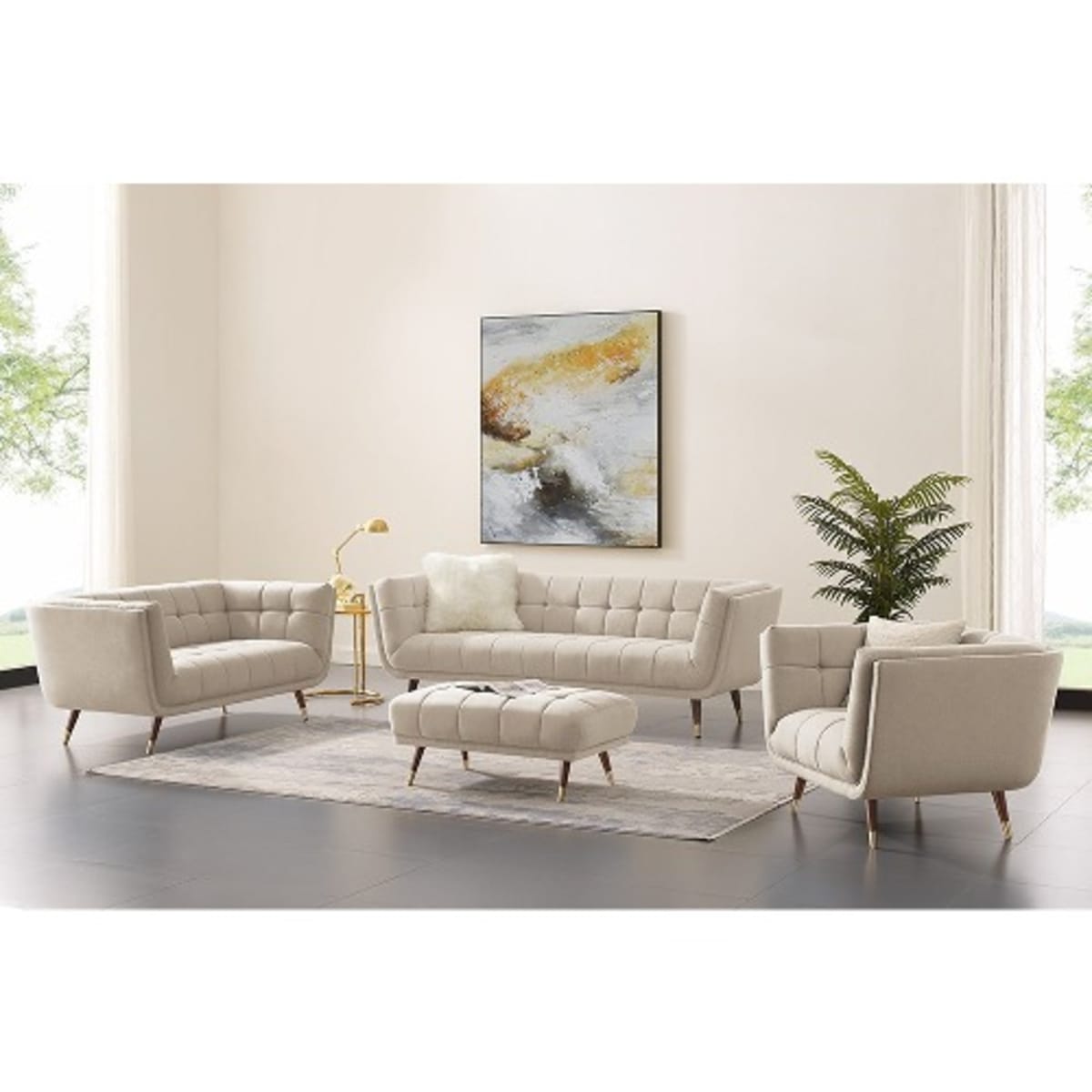 Royal Collection Comfy Tufted Sofa With