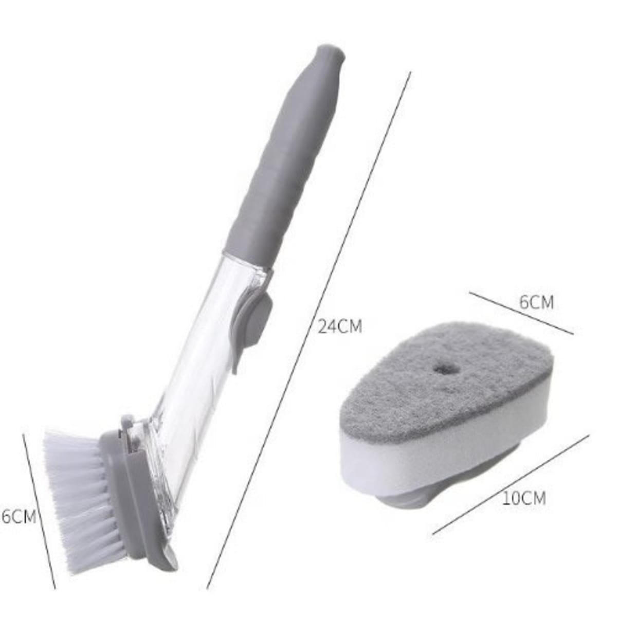 Medium White Automatic Soap Dispenser Cleaning Brush Utensil Brush
