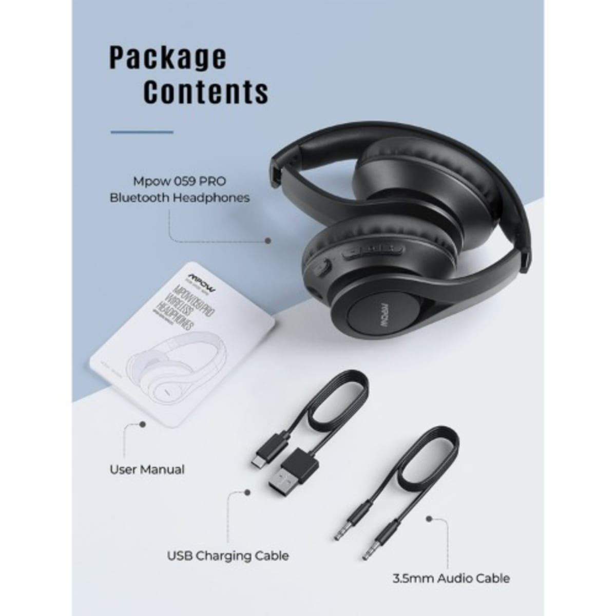Mpow 059 Bluetooth Headphones black Konga Online Shopping