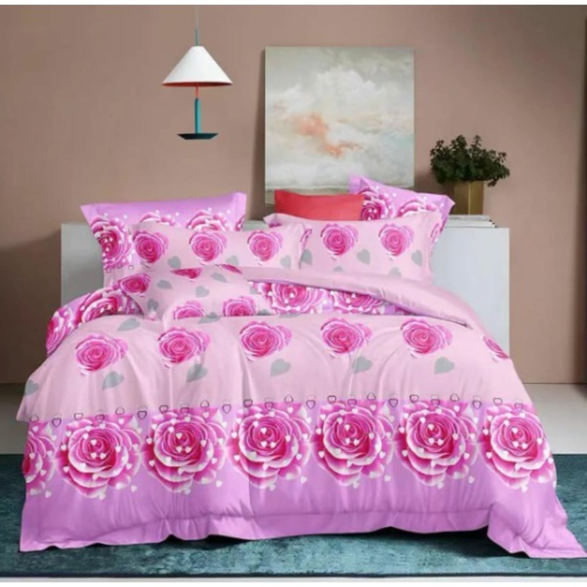 Pink floral top pillowcases
