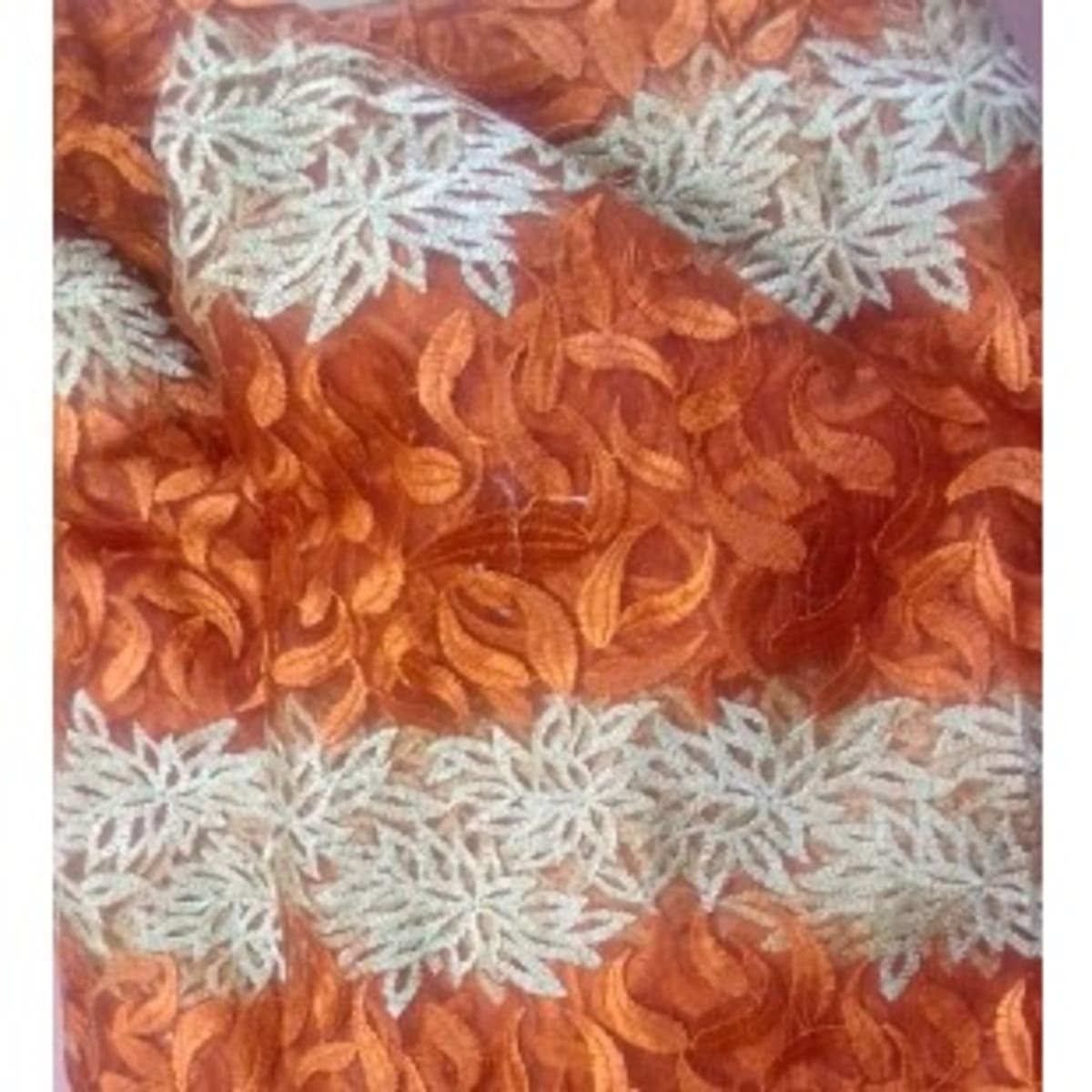 Coloured outlet lace fabric