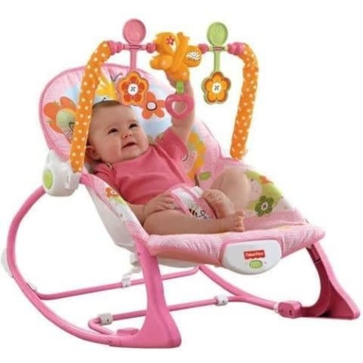 Fisher Price Infant to toddler Rocker Sleeper pink Bunny Pattern