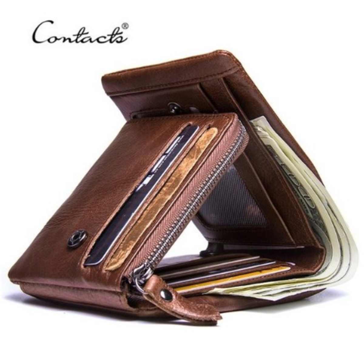 Men s Trifold Wallet with Zip Coin Pocket Konga Online Shopping
