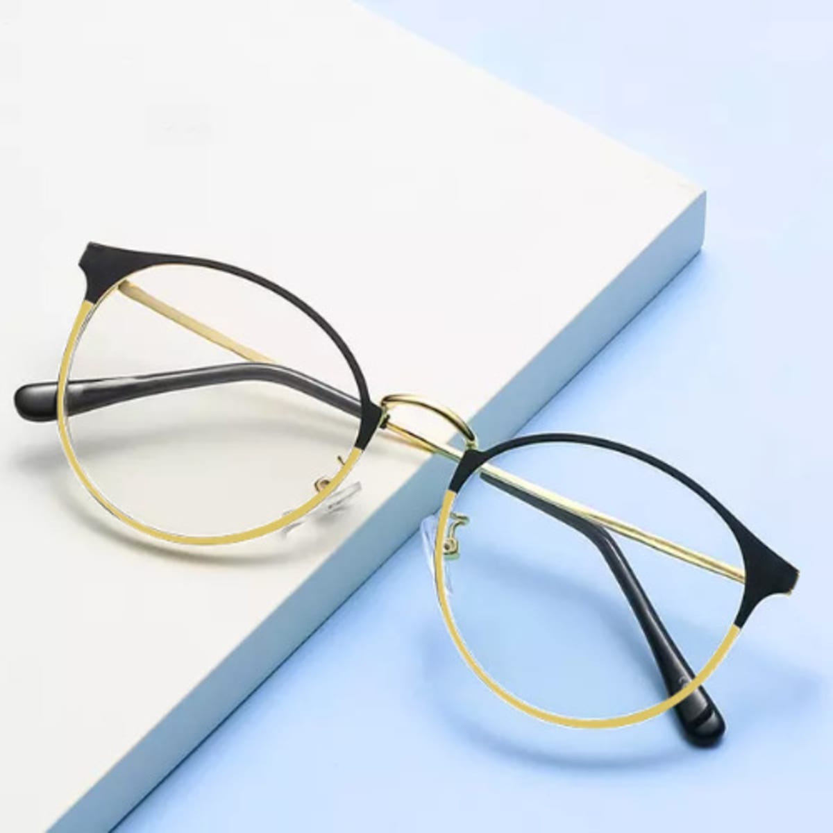 Anti Blue Glasses With Light Oval Frame Gold Konga Online Shopping