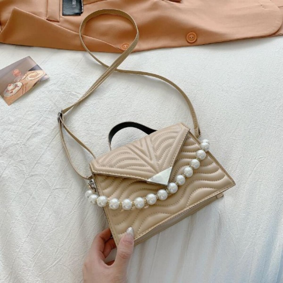 Women s Pu Leather Shoulder Hand Bag Nude Konga Online Shopping