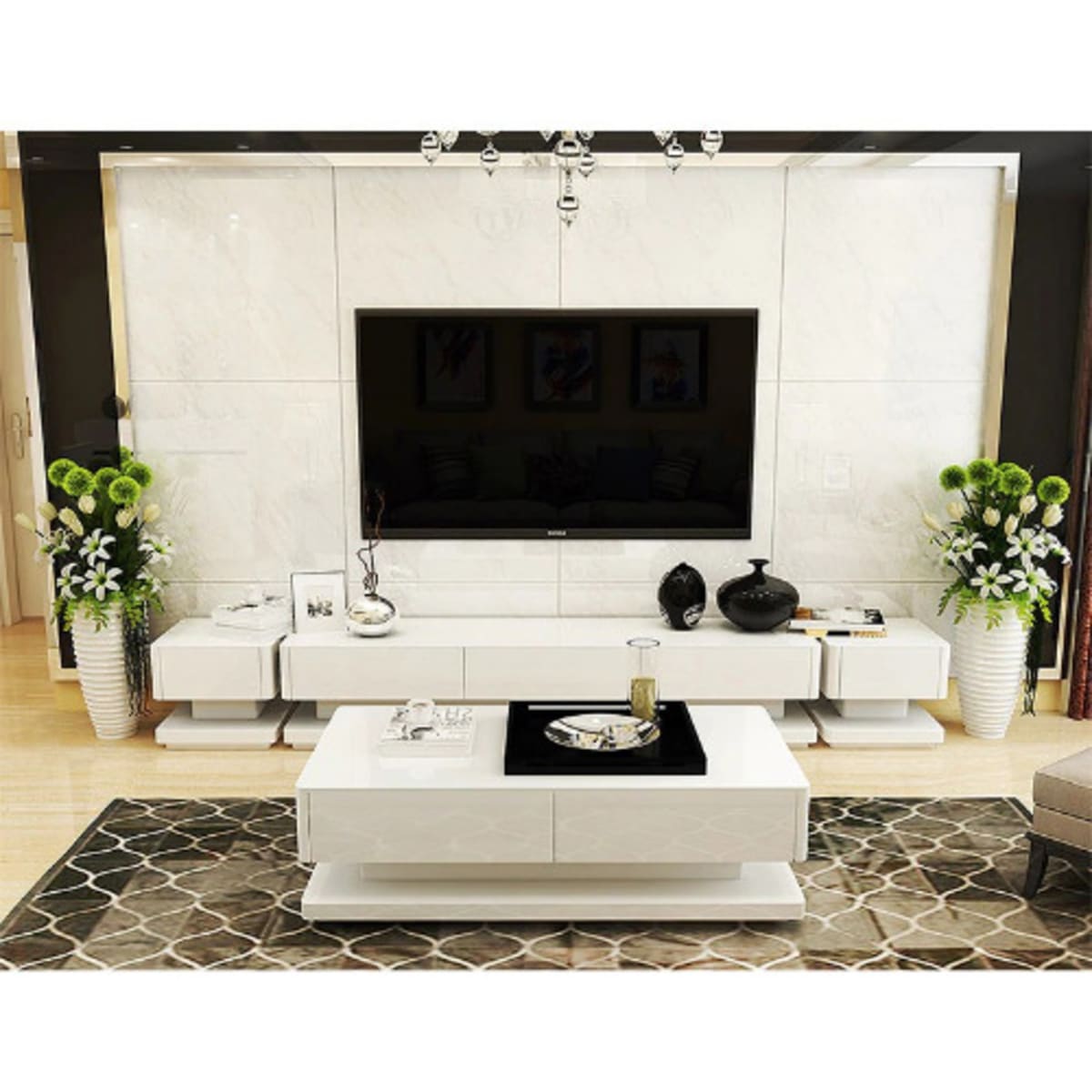 White television tables hot sale