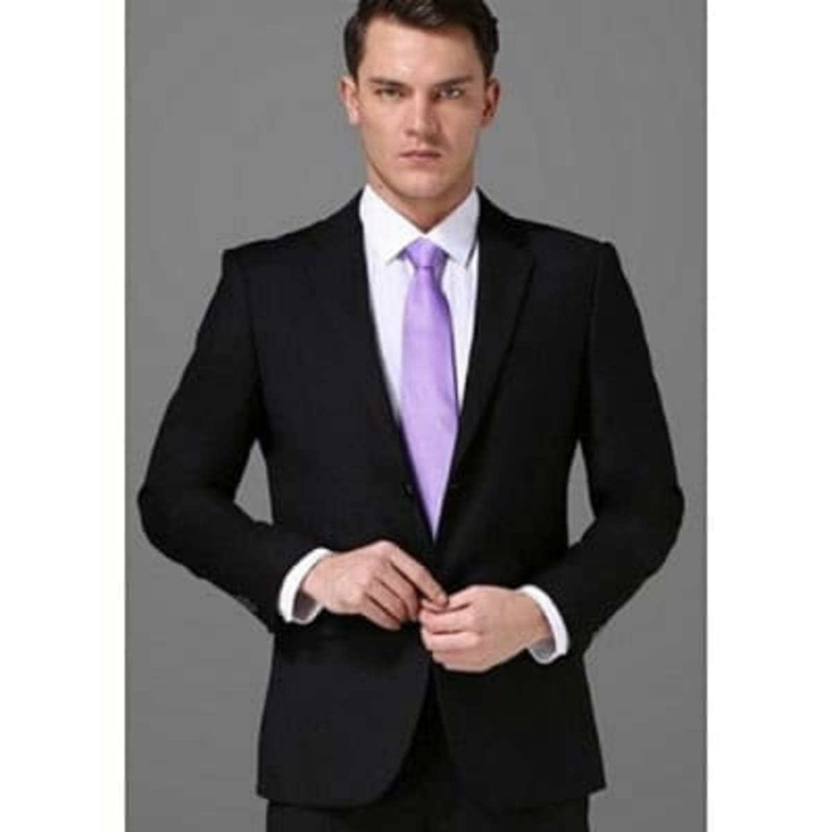 Black one sales button suit