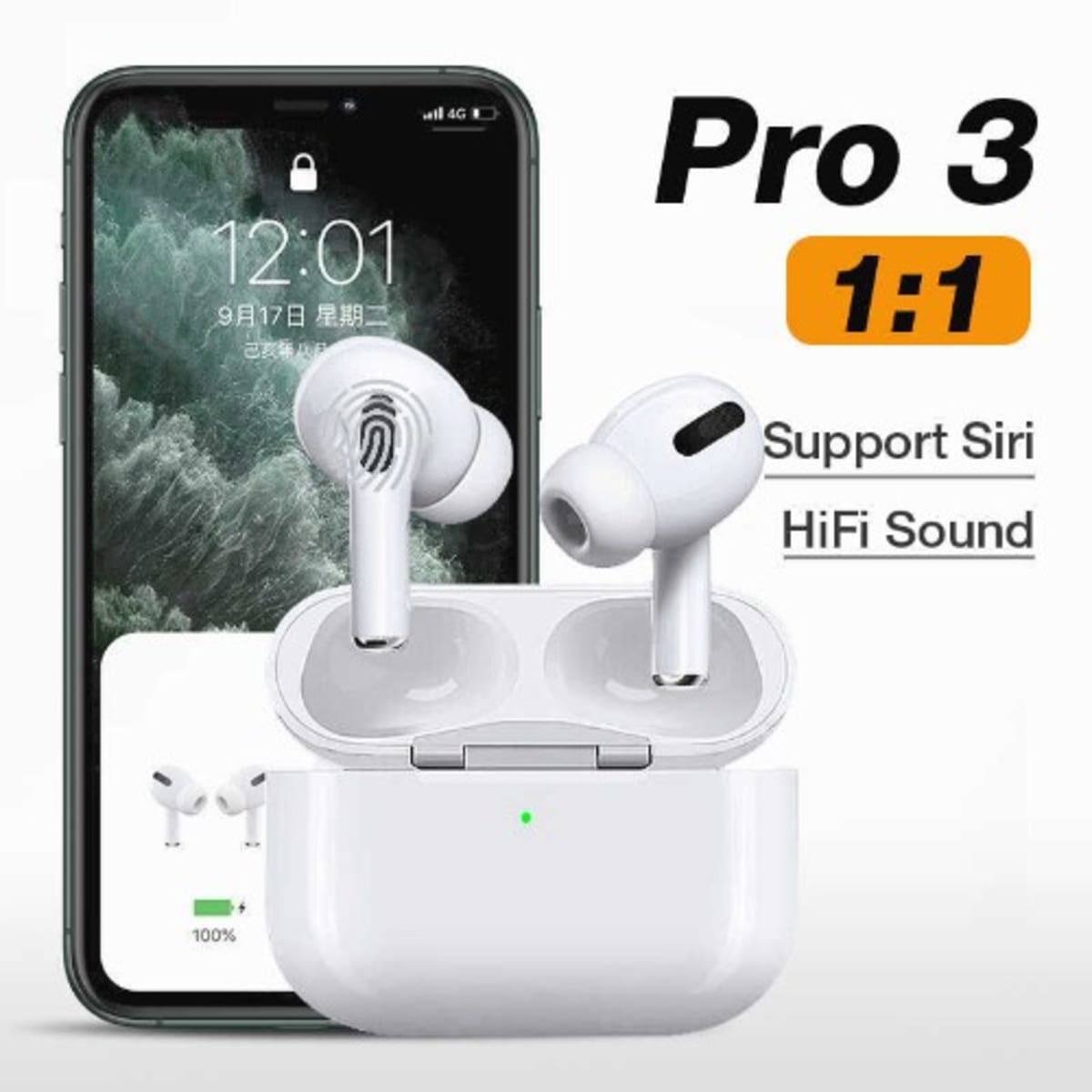 Pro 3 Bluetooth Earphone Tws Wireless Headphones Free Pouch