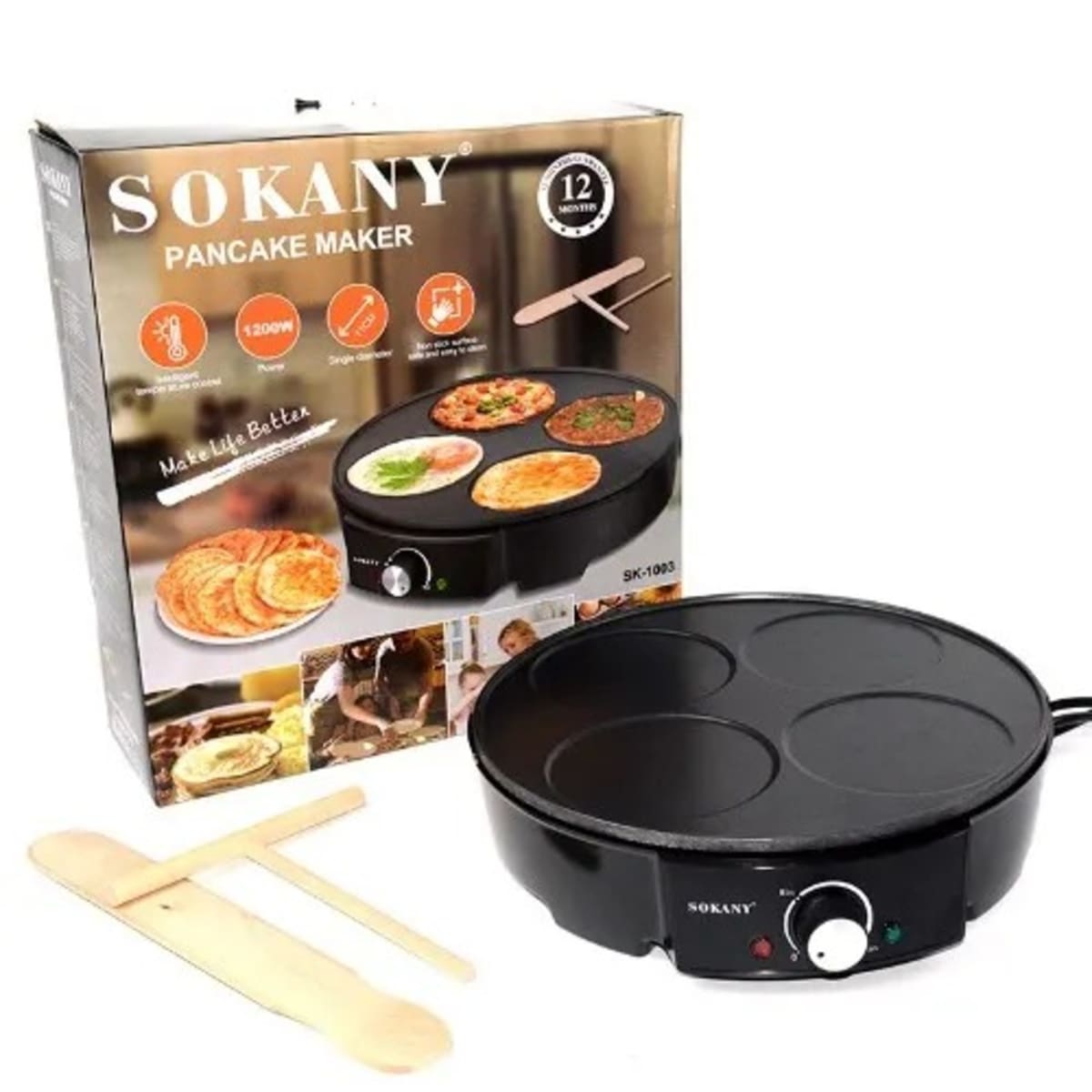 Sokany Electric Pancake Maker - 4 Portions - 1,200W | Konga Online Shopping