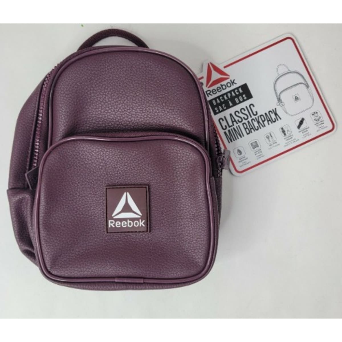 Maroon mini backpack top