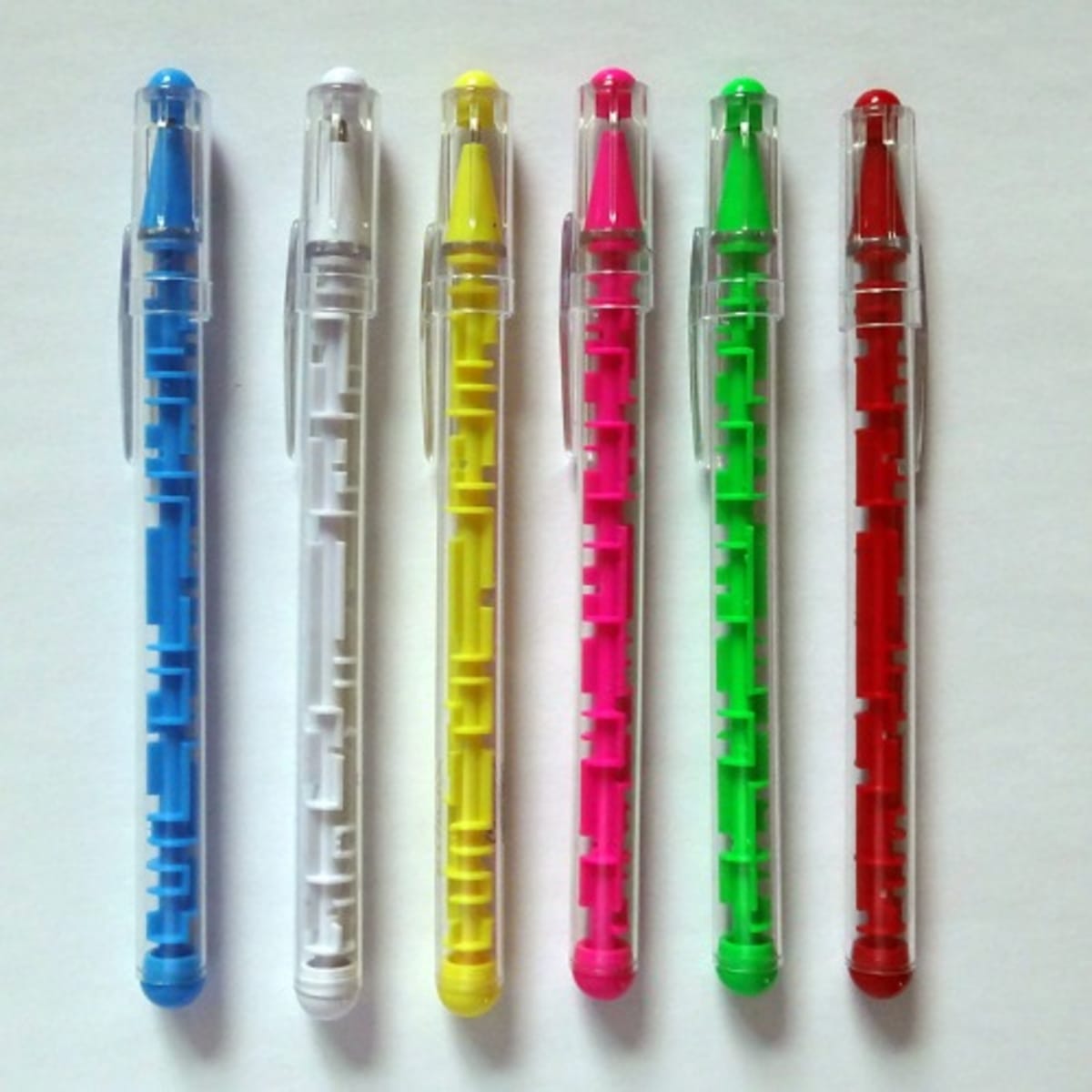 Maze Puzzle Ballpoint Blue Ink Pen With Silver Stress Balls 10