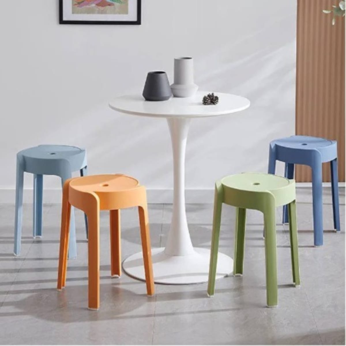 Plastic Stackable Thickened High Stool 27 47cm 33cm 40cm