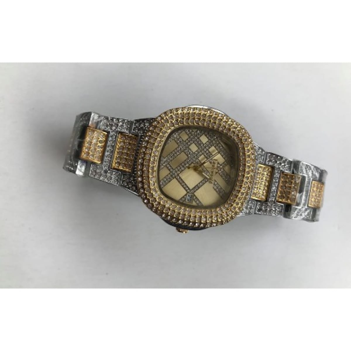 Women s Iced Mixed Wrist Watch Silver Gold Konga Online Shopping