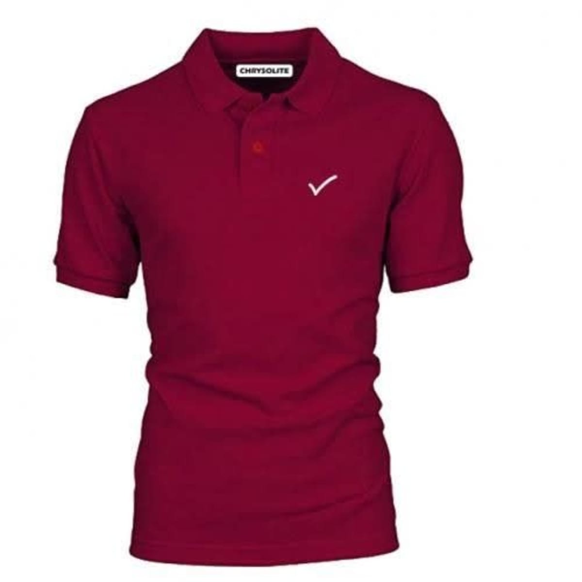 Short Sleeve Plain Polo Wine