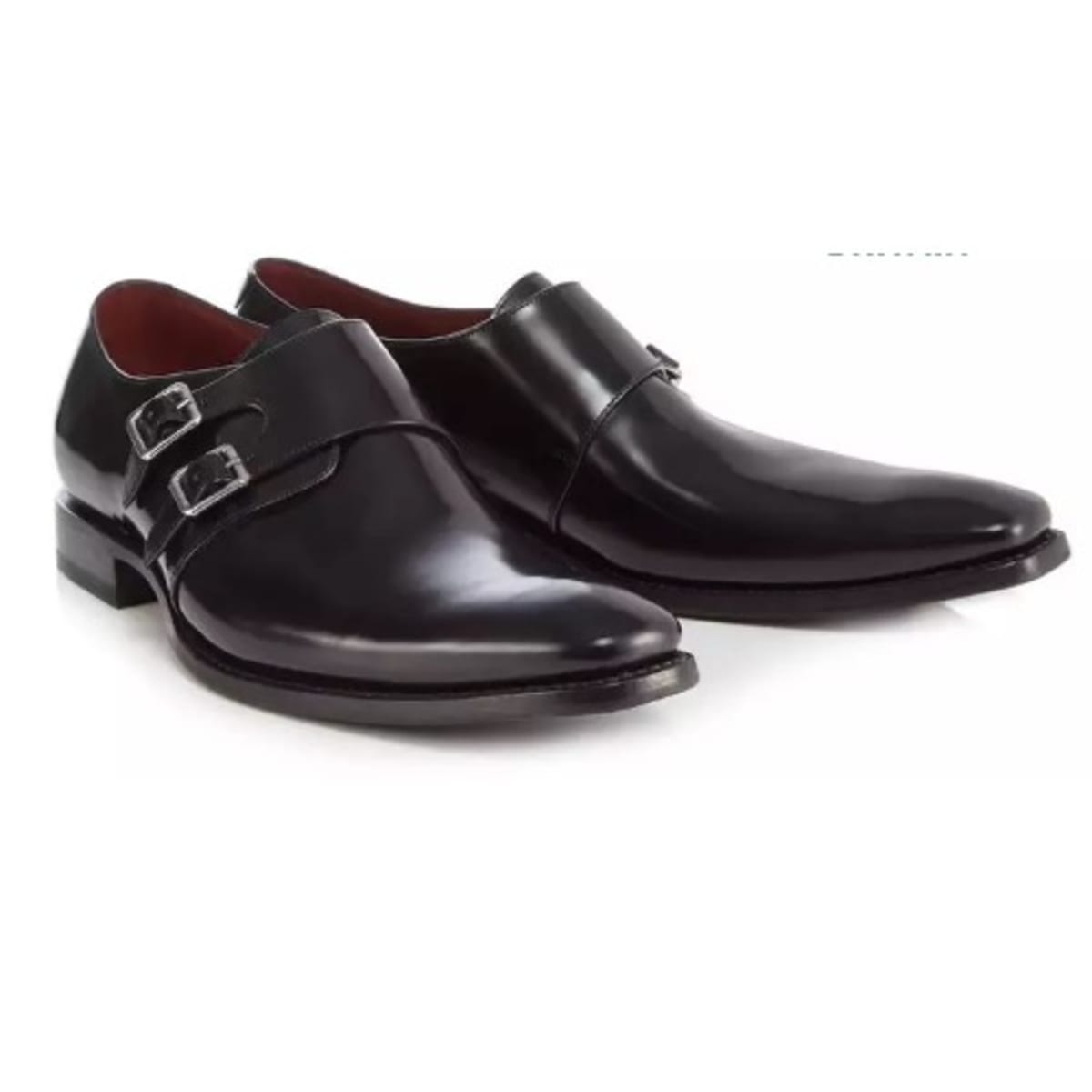 Double buckle monk strap shoes top