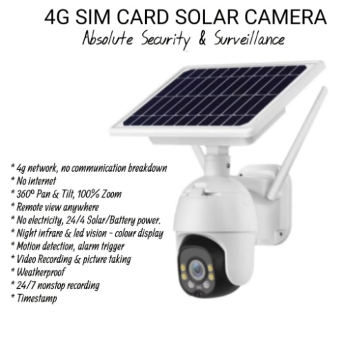 Solar powered hot sale ptz camera