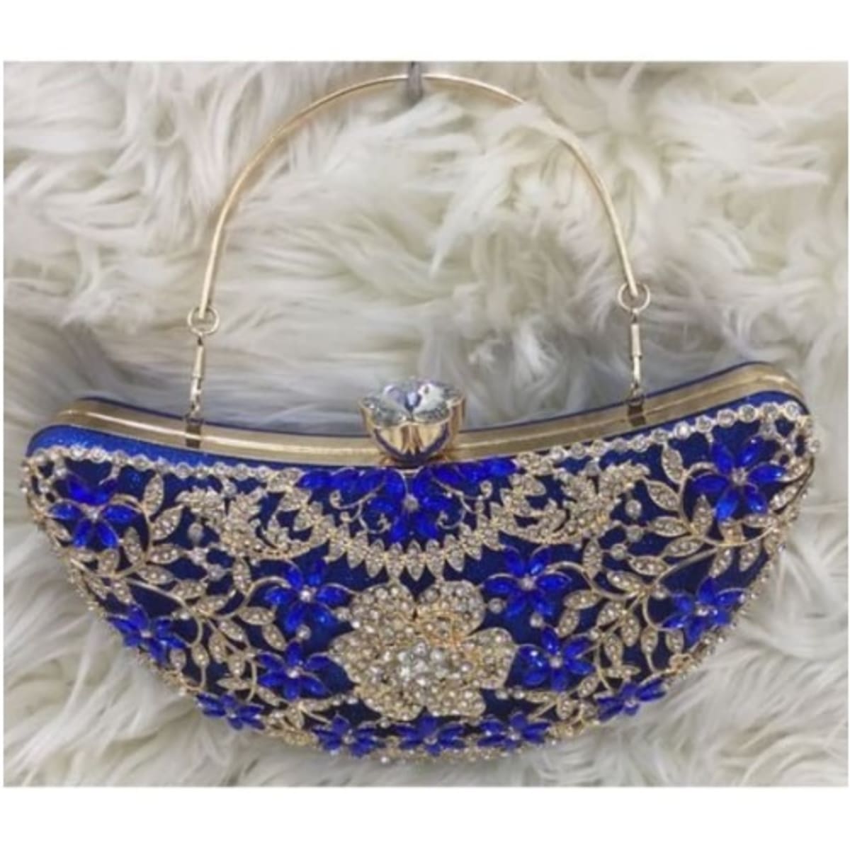 Metallic blue clutch 2025 bag