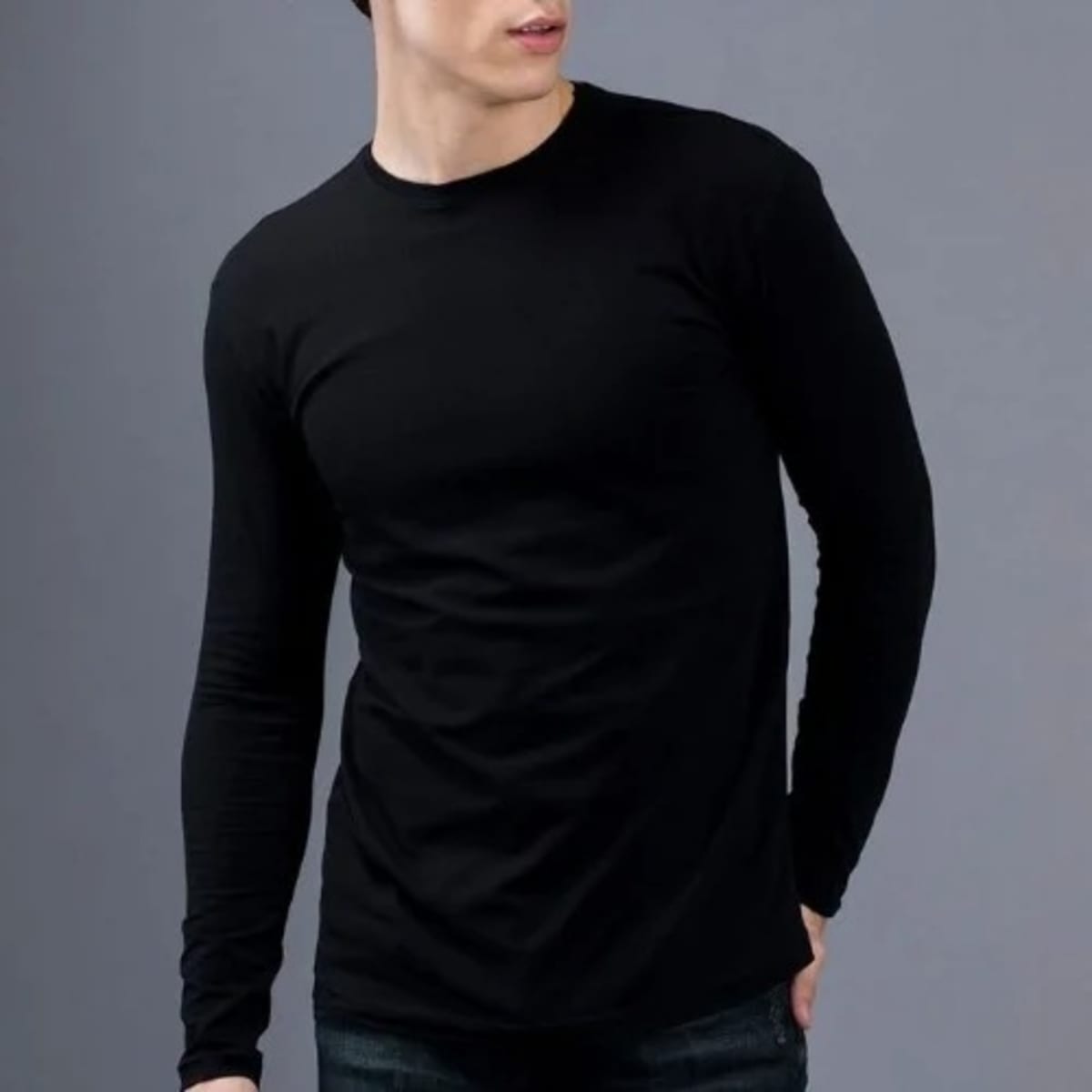 Black full sleeve t shirt online shopping hot sale