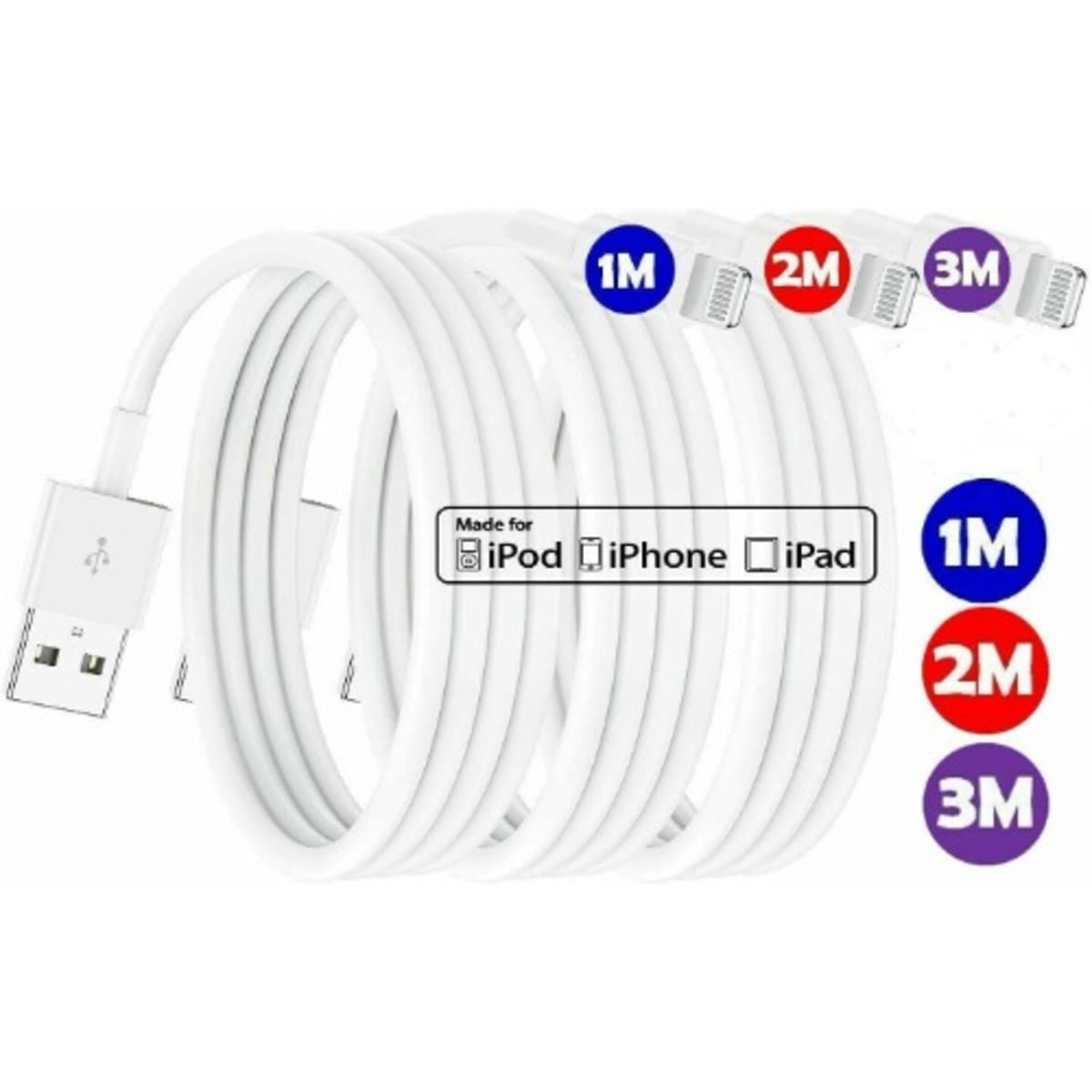 Câble USB Cable 2M Pour iPhone 5,6,7,8, SE , X , XR ,XS MAX , XS