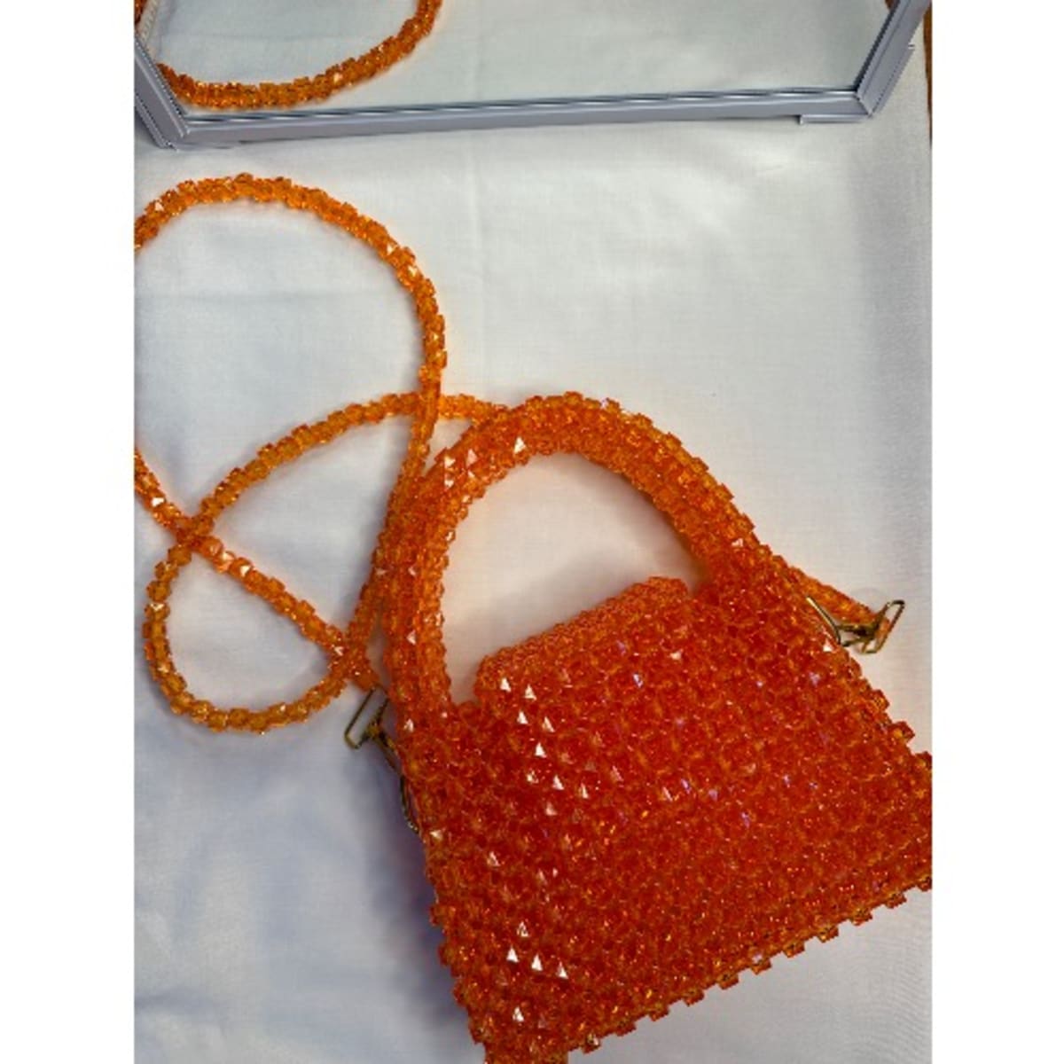 Orange sales beaded bag