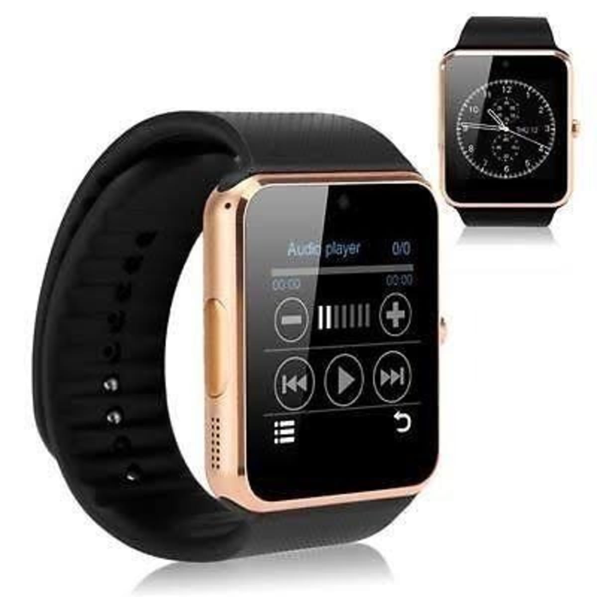 Smart Watch With Camera And Sim Slot gold Konga Online Shopping