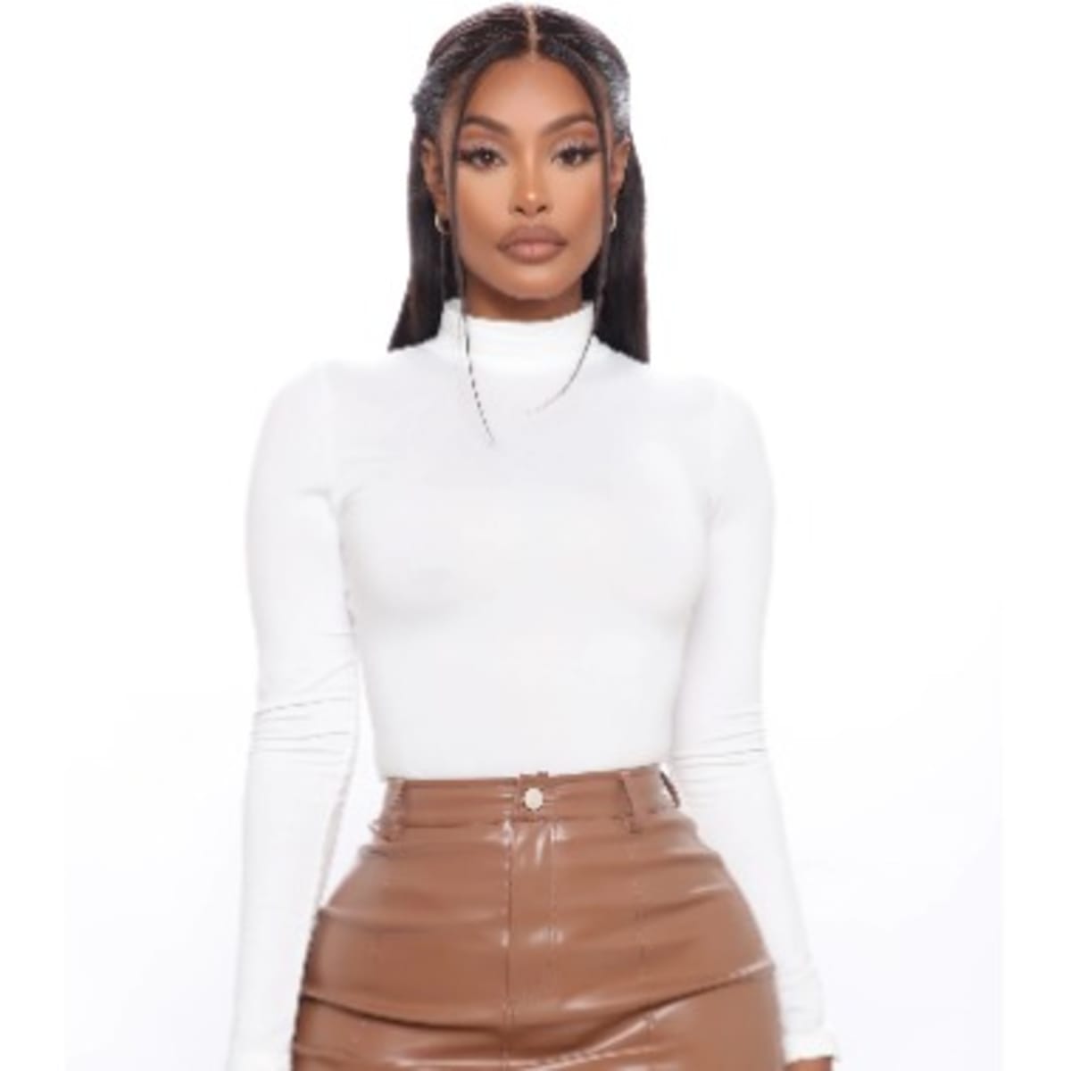 White long sleeve crop cheap top turtleneck