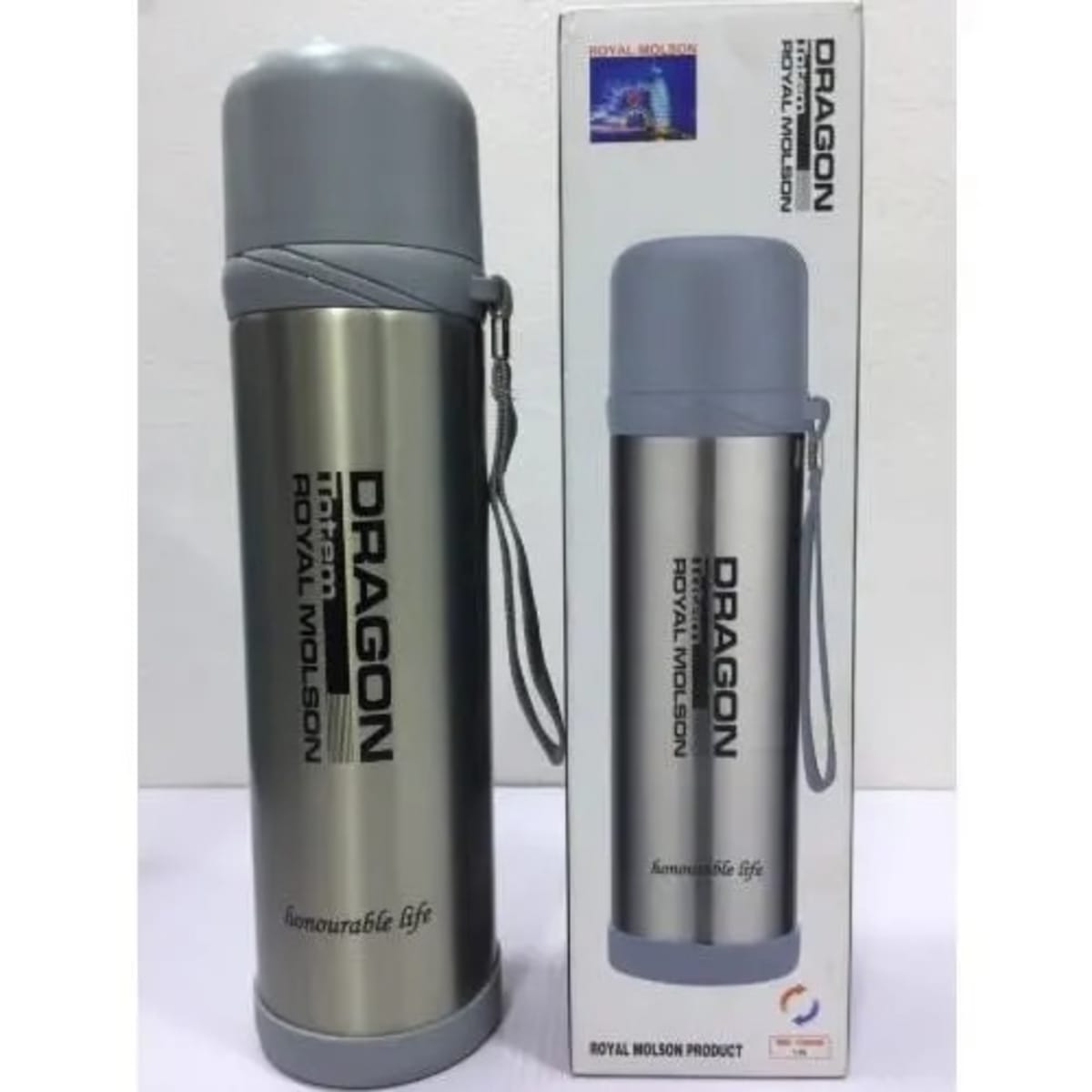 Stainless Steel Vacuum Thermos Flask with Filter 360ml - Dragon