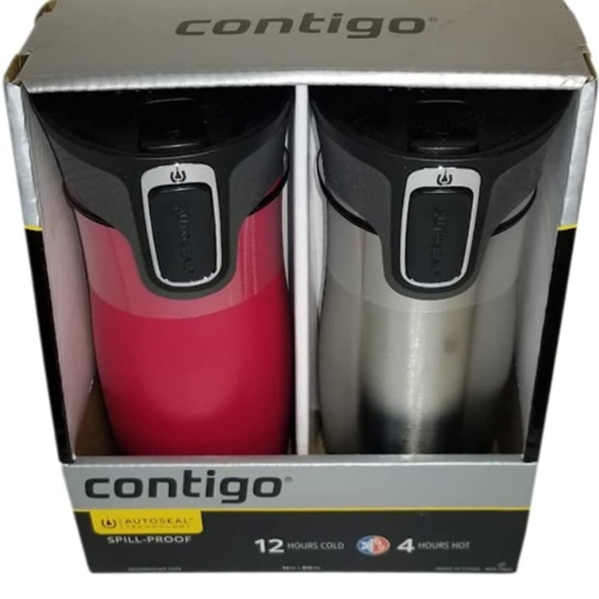 Contigo AUTOSEAL Spill-Proof Stainless Steel Vacuum Travel Mug With  Easy-Clean Lid - 2 Pack- 14oz