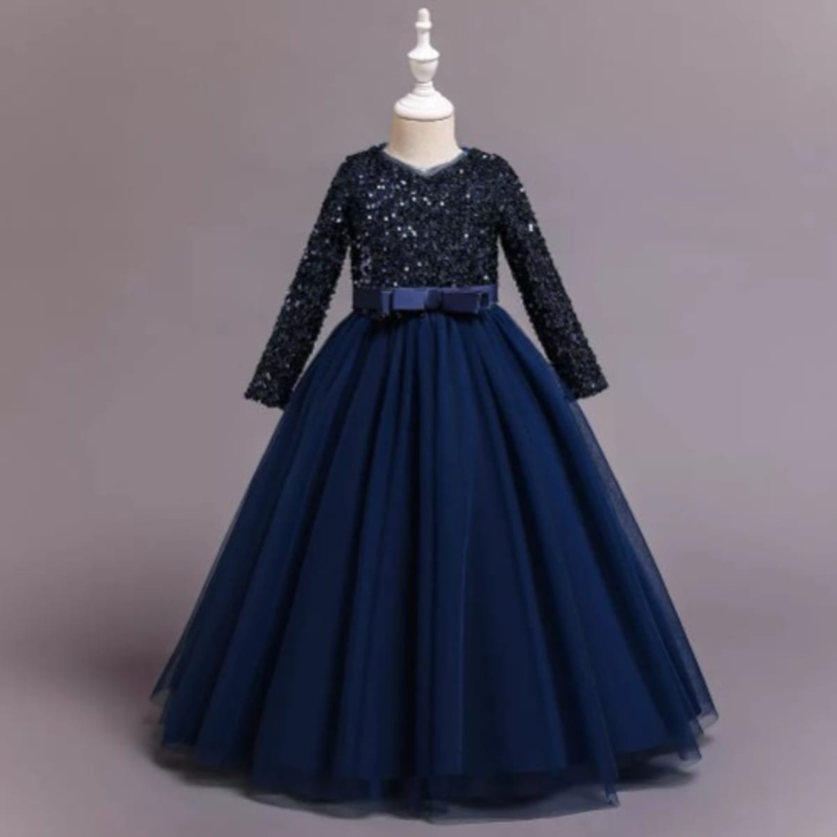 Girl Shimmer Up Longsleeve Gown Navy Blue Konga Online Shopping
