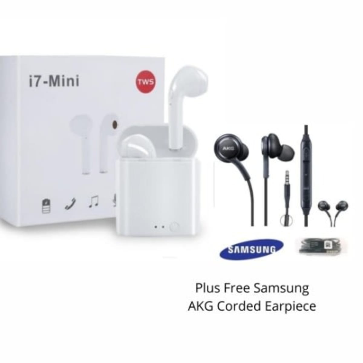 I7mini Bluetooth Earpiece Plus Free Akg Corded Earpiece Konga