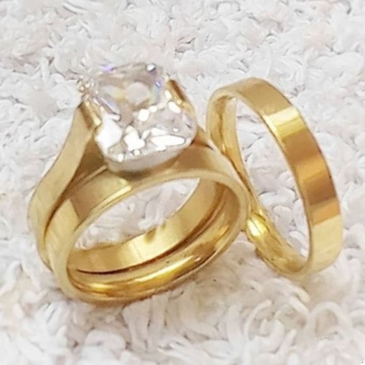 Gold plated deals wedding set