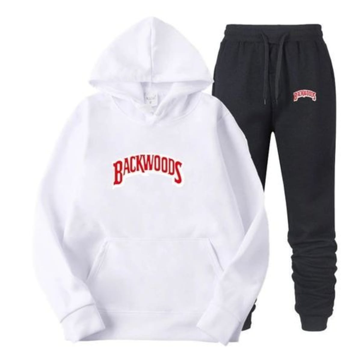 Backwoods Printed Hoodie And Jogger White Black Konga Online