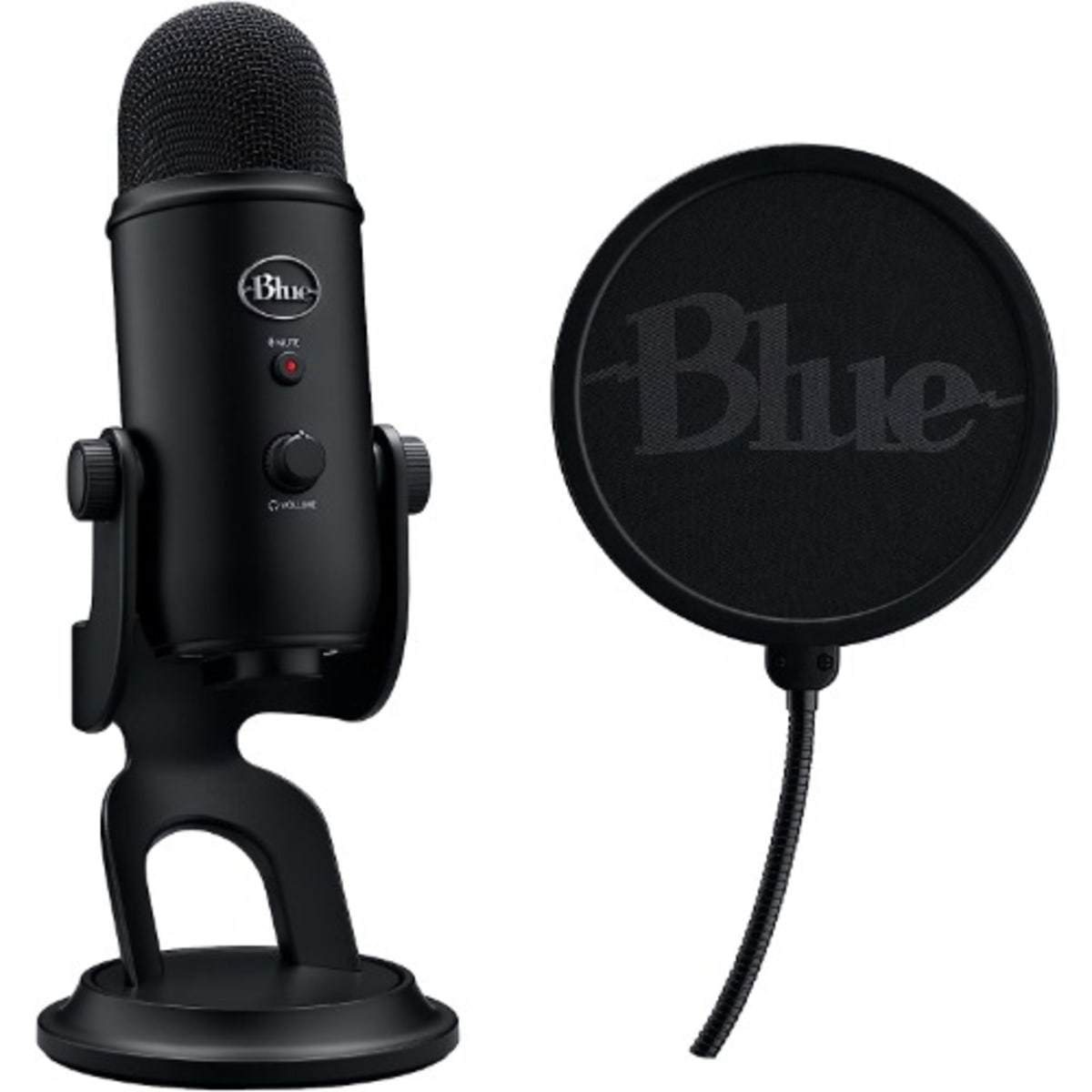 Logitech Blue Yeti With Blue Voice Streamlabs Pop Filter