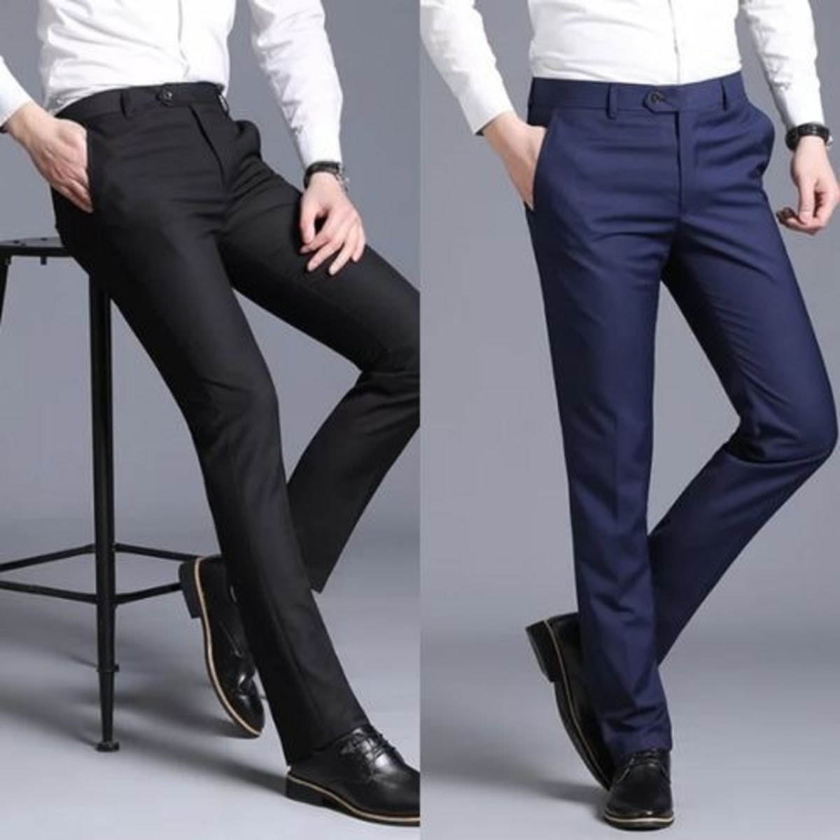 Men's Smart Trouser - Black & Blue