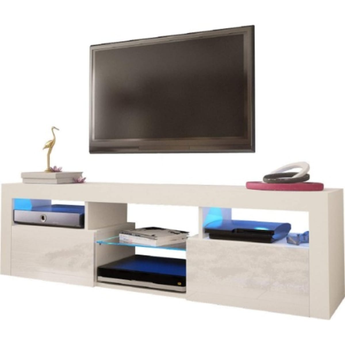 Manhattan Comfort Vanderbilt Tv Stand White Gloss 6ft