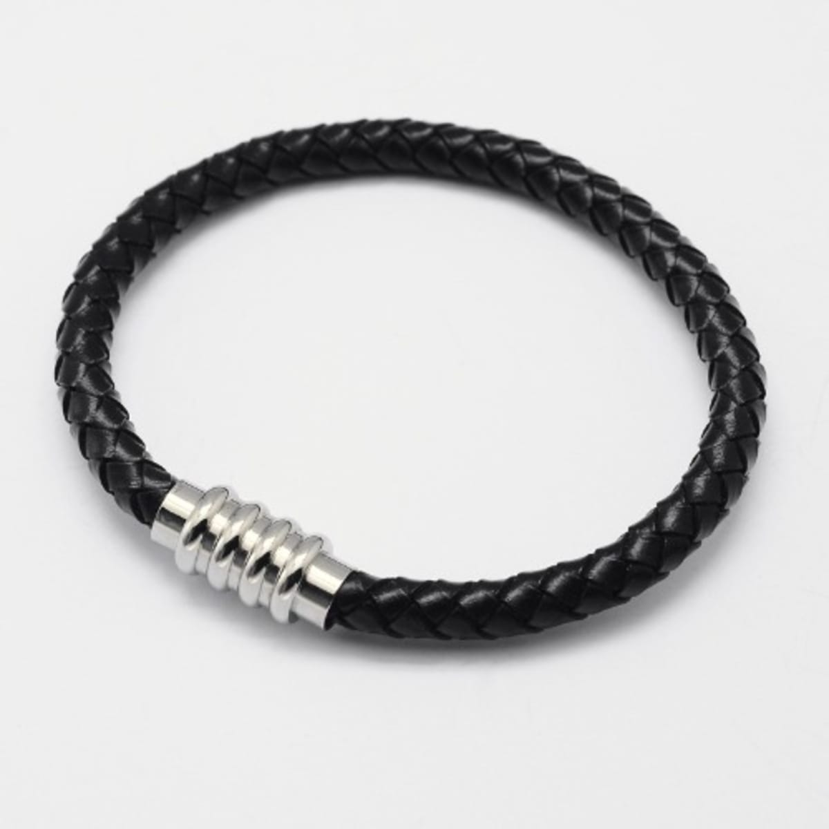 Braided Leather Cord Bracelets With 304 Stainless Steel Magnetic