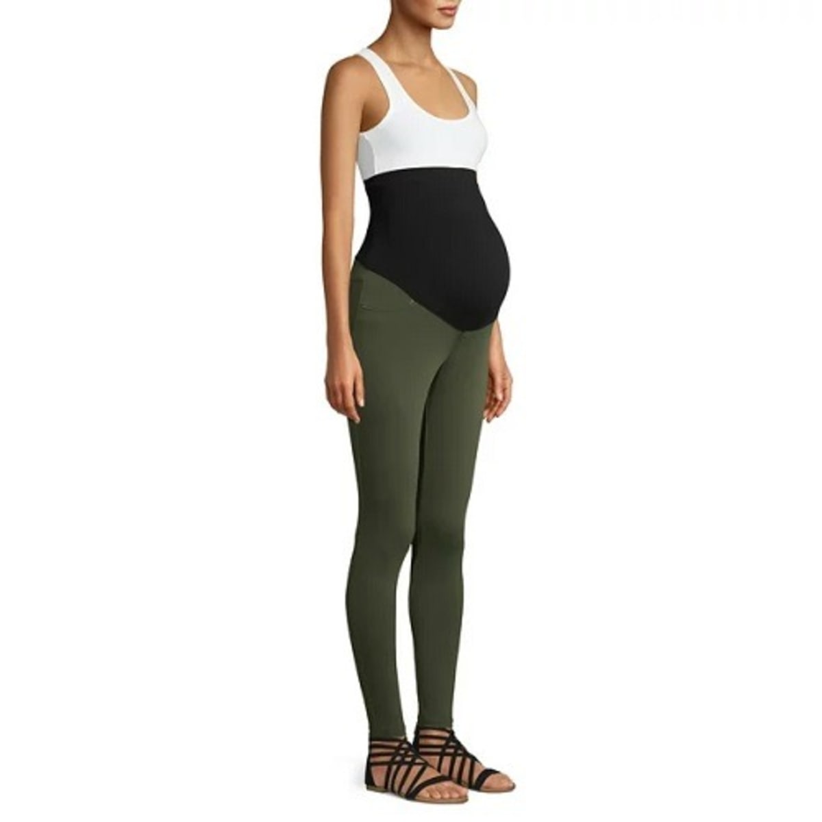 Women's Maternity Full Panel Jeggings Trousers – Green