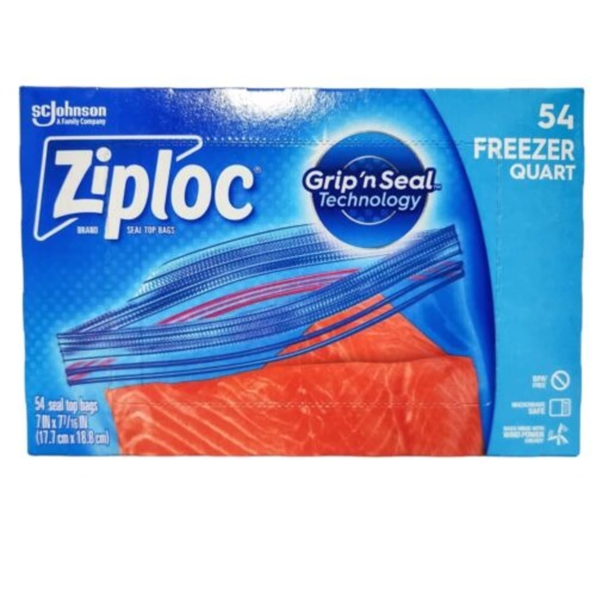 Ziploc bags 54 x Freezer Quart storage ziplock Grip N Seal SC Johnson new  798256050282