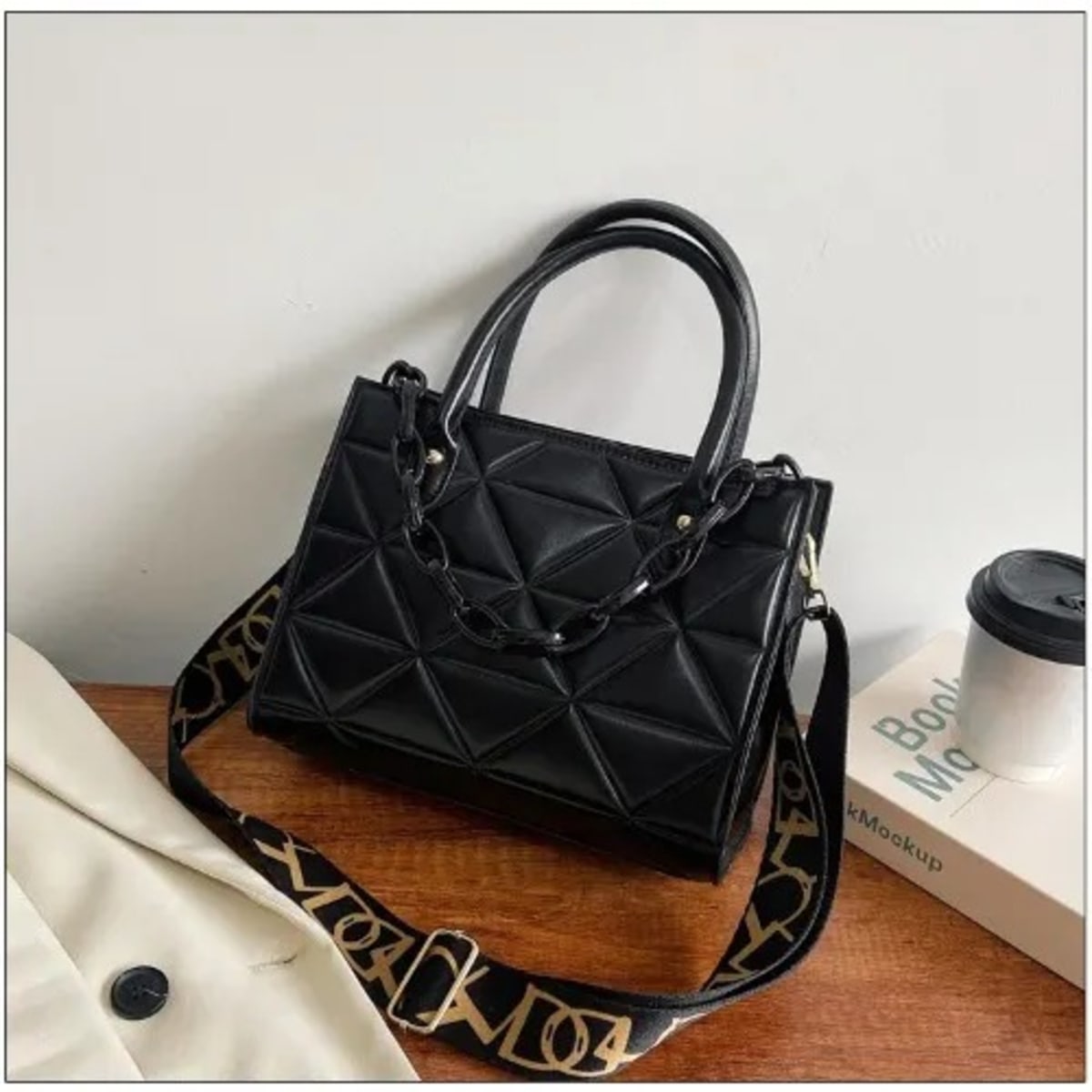 Black square outlet shoulder bag