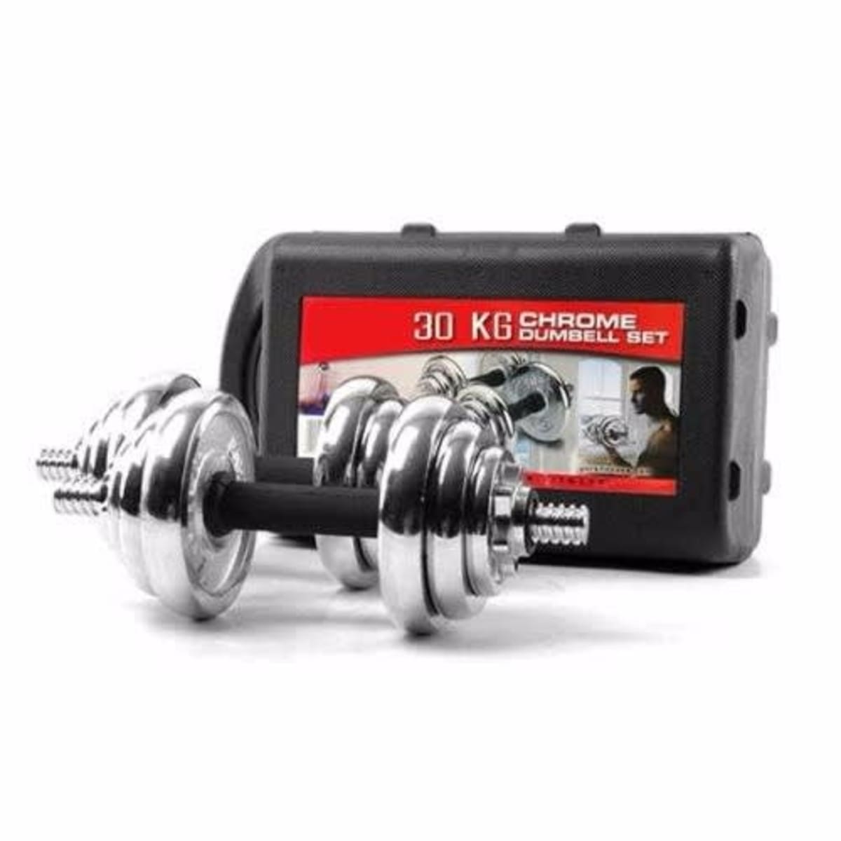 York fitness 30kg clearance chrome dumbbell set